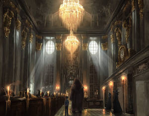 Rubeus Hagrid At Gringotts Wizarding Bank Wallpaper