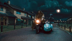 Rubeus Hagrid On Motorcycle Wallpaper