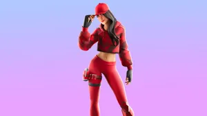 Ruby Fortnite Pastel Purple Background Wallpaper