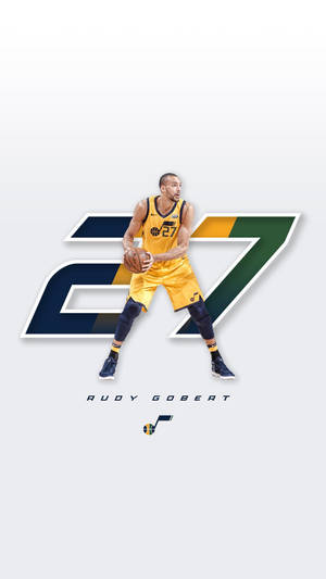 Rudy Gobert Twenty Seven Jazz Colours Wallpaper