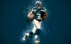 Russell Wilson Paint Scratches Wallpaper