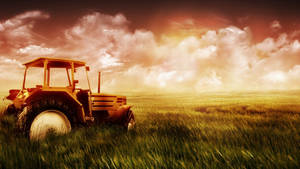 Rustic Barn With Endless Fields Of Countryside Wallpaper