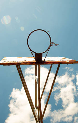 Rusty Basketball Hoop In The Sky Wallpaper