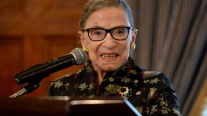 Ruth Bader Ginsburg Gold Floral Dress Wallpaper