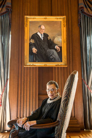 Ruth Bader Ginsburg With Painting Wallpaper