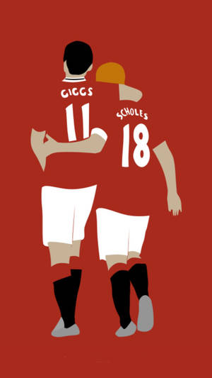 Ryan Giggs X Scholes Minimalist Art Wallpaper