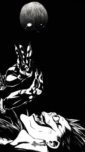 Ryuk’s Black And White Death Note Iphone Wallpaper