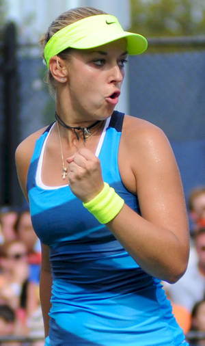 Sabine Lisicki Celebrating A Victory Wallpaper