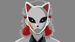 Sabito Greyscale Demon Slayer Mask Wallpaper