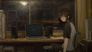 Sad Aesthetic Desktop Lone Anime Boy Wallpaper