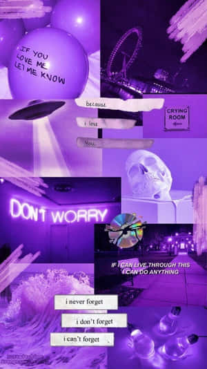 Sad Aesthetic Purple Collage Wallpaper