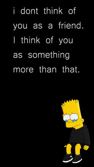 Sad Bart Simpson Hangs Up The Phone In Disappointment Wallpaper