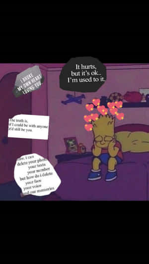 Sad Bart Simpson Phone Sad Quotes Wallpaper