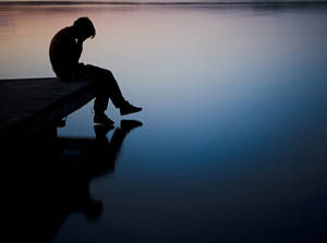 Sad Boi On Lake Deck Wallpaper