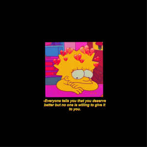 Sad Lisa Simpson With Deep Thoughts Wallpaper