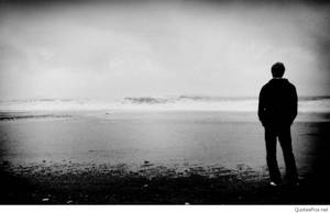 Sad Person Black White Wallpaper