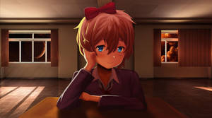 Sad Sayori Doki Doki Literature Club Wallpaper