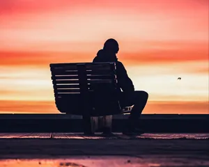 Sadness In Watching The Sunset Wallpaper