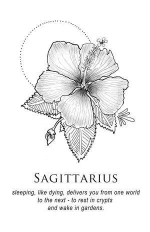 Sagittarius Zodiac Hibiscus Flower Wallpaper