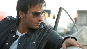Saif Ali Khan In Leather Jacket Wallpaper