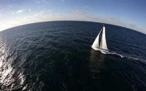 Sailing Sailboat Fisheye Wallpaper