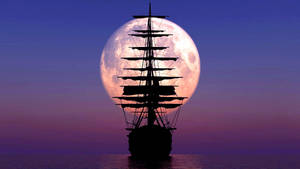 Sailing Ship Silhouette Wallpaper