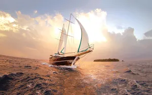 Sailing Vintage Ship Wallpaper