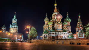 Saint Basils Cathedral And Spasskaya Tower Wallpaper
