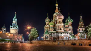 Saint Basils Cathedral And Spasskaya Tower Wallpaper
