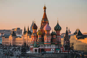Saint Basils Cathedral At Golden Hour Wallpaper