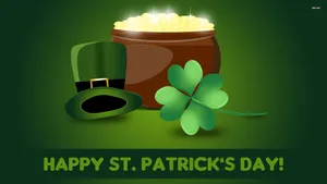 Saint Patrick’s Day With Pot Of Gold Wallpaper