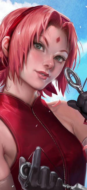 Sakura Haruno Realistic Drawing Wallpaper