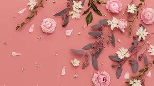 Salmon Pink Spring Aesthetic Wallpaper