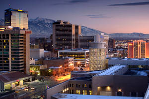 Salt Lake City Street At Night Wallpaper