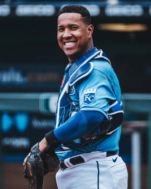 Salvador Perez Carrying Helmet Wallpaper