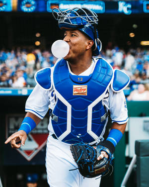 Salvador Perez Sideways Gesture Wallpaper