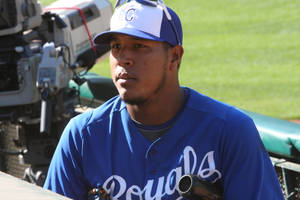 Salvador Perez With Nearby Camera Wallpaper