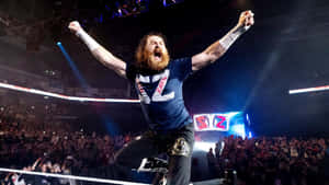 Sami Zayn Victory Celebration W W E Wallpaper