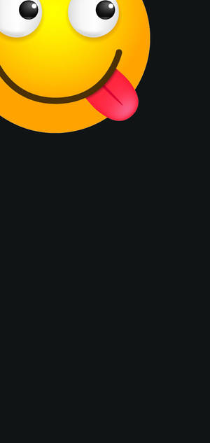 Samsung A51 Smile Tongue Emoji Black Aesthetic Wallpaper