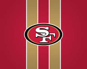 San Francisco 49ers Logo With Gold Stripes Wallpaper