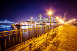 San Francisco Skyline And Pier Wallpaper