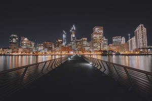 San Francisco Skyline From Footbridge Wallpaper