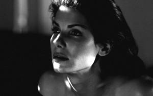 Sandra Bullock Black And White Wallpaper