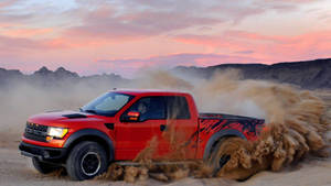 Sandy Cool Red Truck Wallpaper