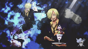 Sanji Blazing In Blue Flames Wallpaper