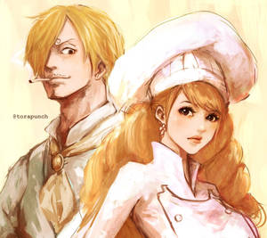 Sanji & Pudding - One Sweet Couple Wallpaper