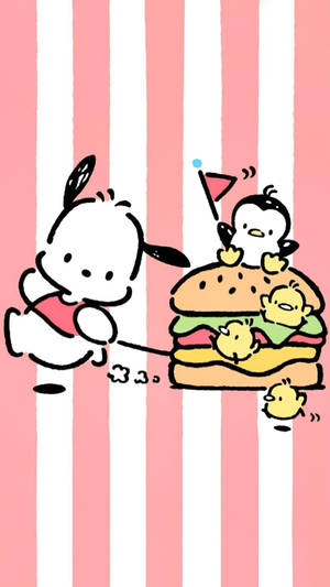 Sanrio Characters Pochacco And Badtz-maru Wallpaper