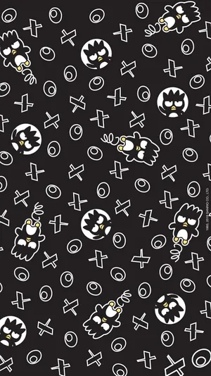 Sanrio's Badtz Maru Black And White Wallpaper