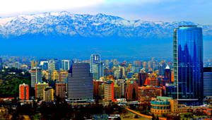 Santiago Chile Blue Aesthetic Wallpaper