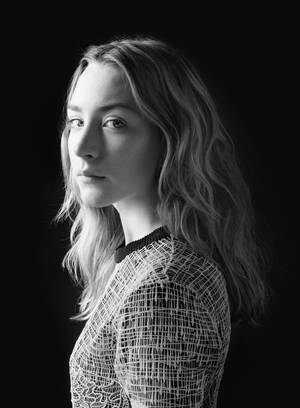 Saoirse Ronan Grayscale Wallpaper